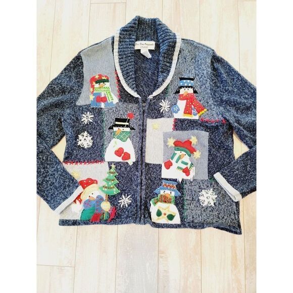 Star Blue Originals Studio L‎ Merry Christmas Sweater Embroidered Vintage - Picture 8 of 9